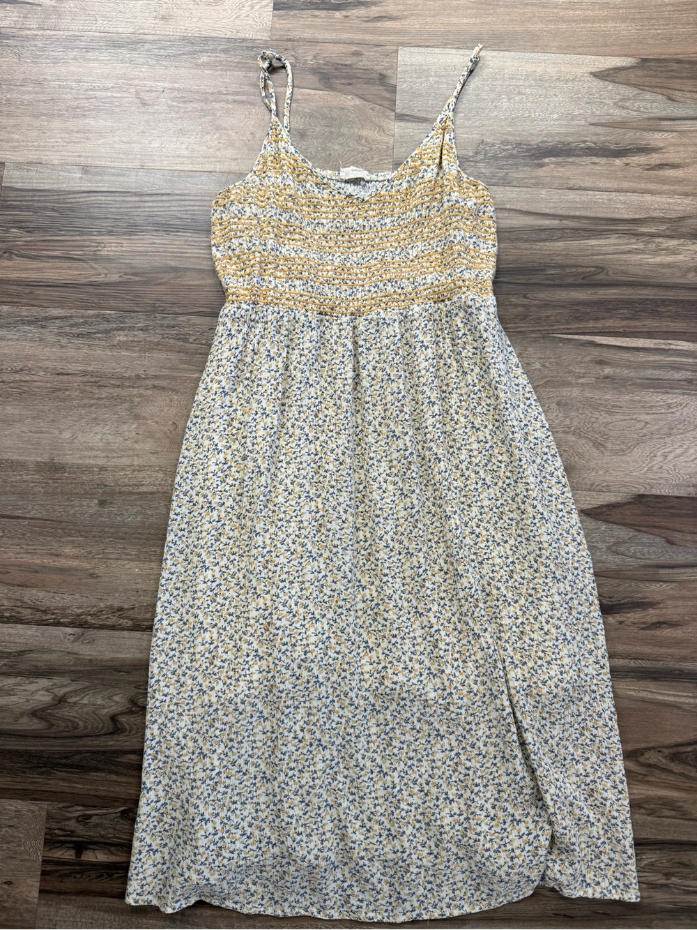 Yellow Floral Smocked Midi Dress - Hem & Thread